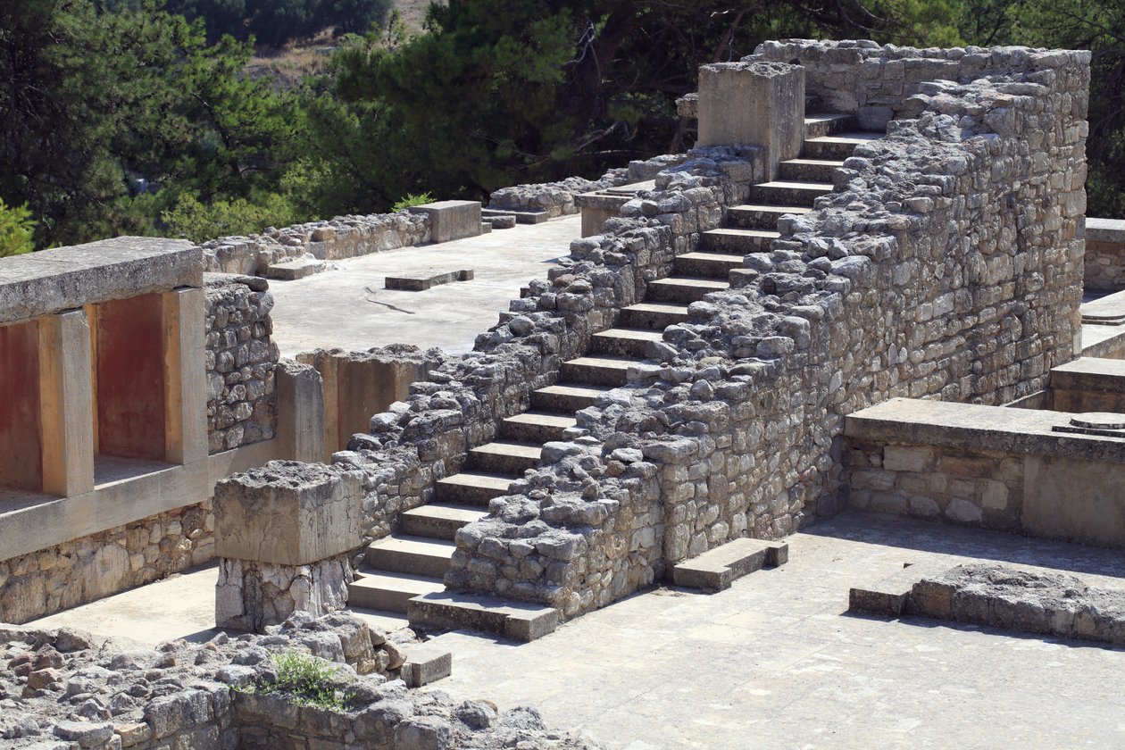 Orientalsk del av palasset til kong Minos på Knossos mellom dronningen megaron og den sentrale domstolen. Kreta. 1600-1450 f.Kr av Minoan