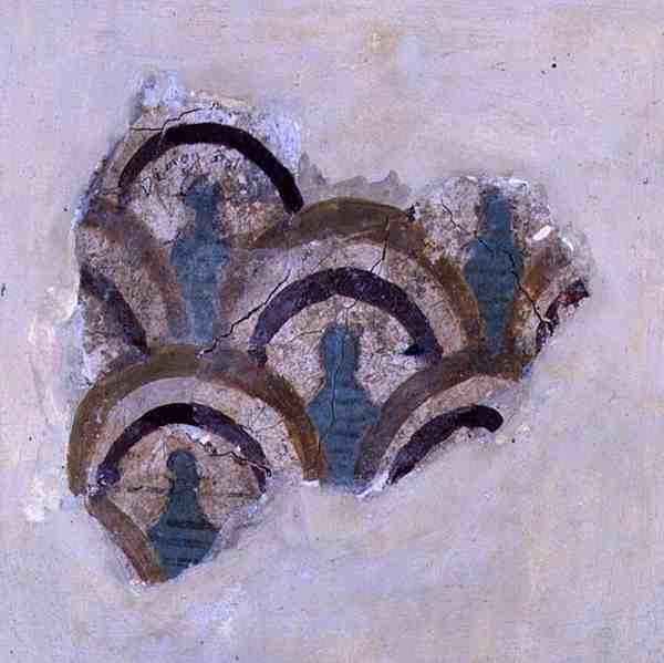 Spiralbånd og blomster fra Knossos, Kreta, ca. 1500 f.Kr. (fresco) av Minoan