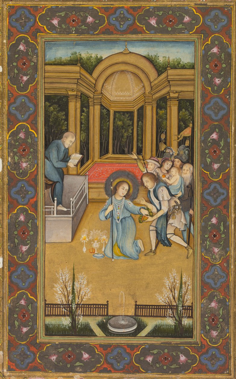 Jesus blant legene i tempelet, ca. 1760. av Mir Kalan Khan