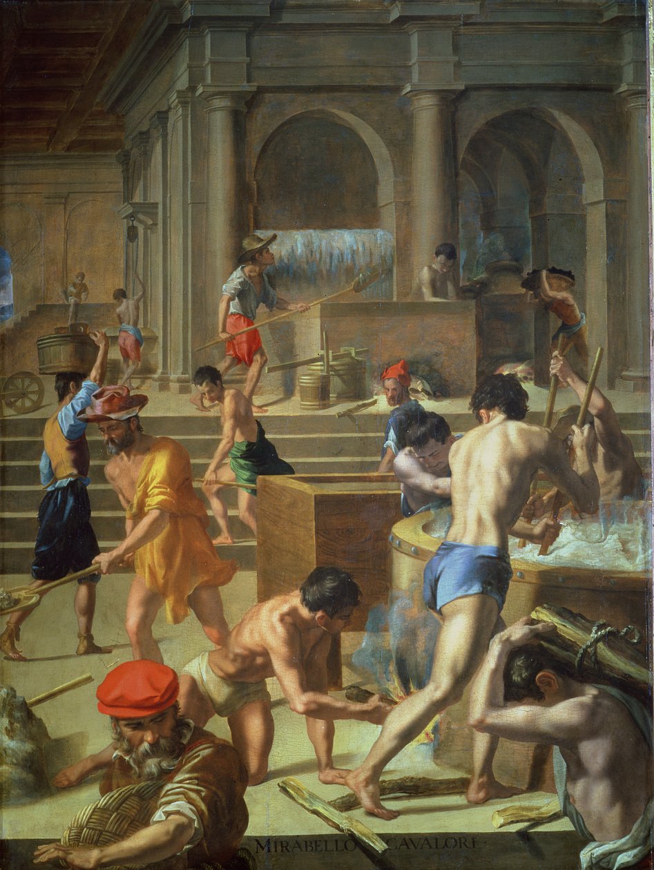 The Wool Factory, 1572 (skifer) av Mirabello Cavalori