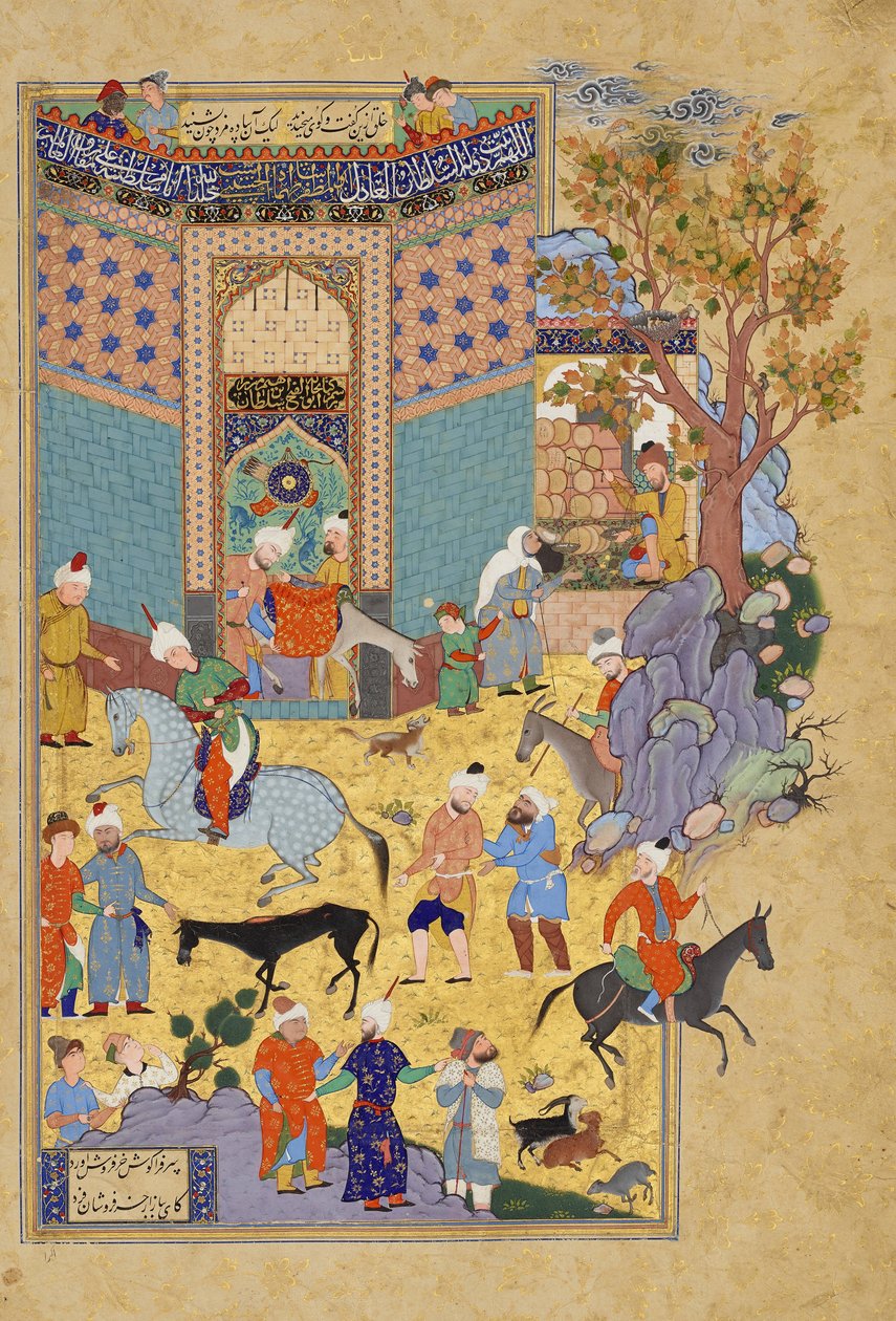 Salg av esler. Seven Aurang, Jami. 1556-65. Friere av Mirza Ali