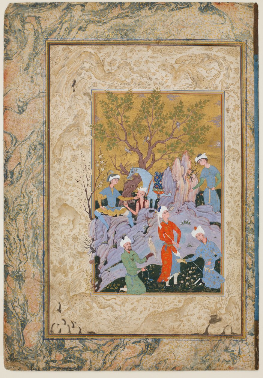 Princely Hawking Party, ca. 1570 av Mirza Ali