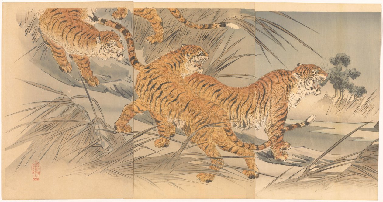 Tigre og soldater av Mishima Shôsô