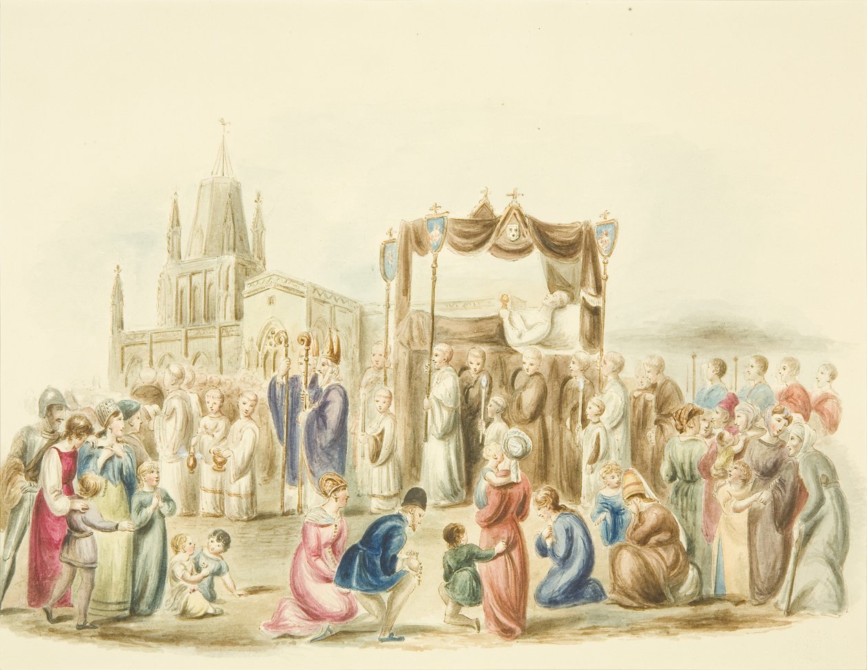 Begravelse til William Canynges utenfor St Mary Redcliffe av Miss Martha Bird