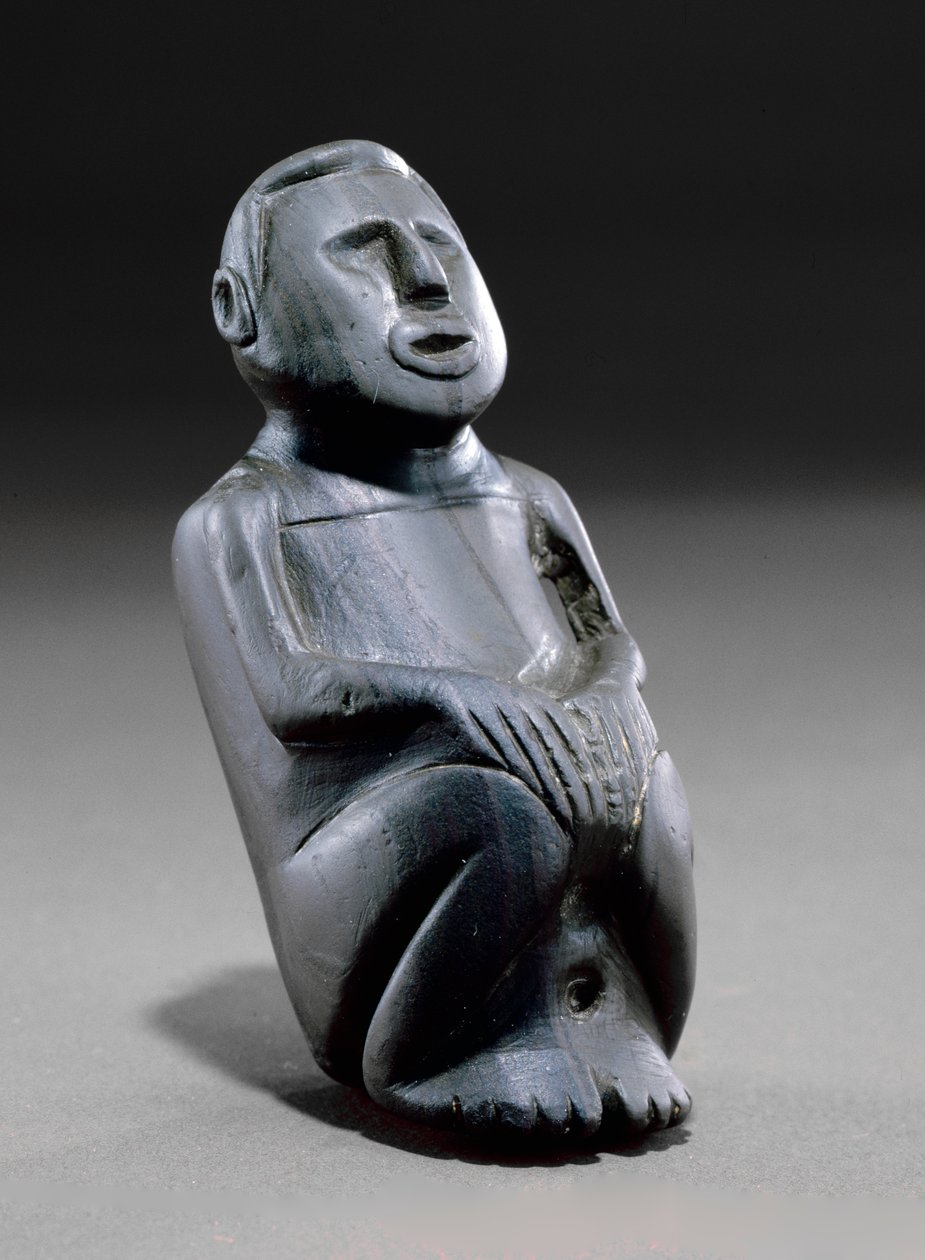 Mannlig billedrør, 1100-1300 (båndet skifer) av Mississippian culture