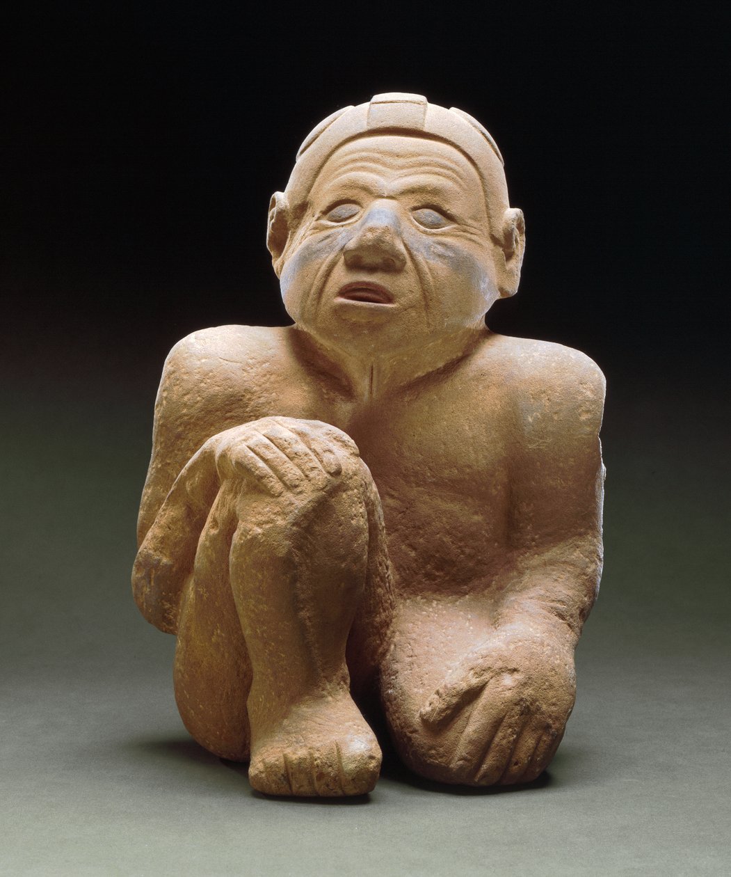 Sittende mannsfigur, 1300-1500 (sandstein) av Mississippian culture
