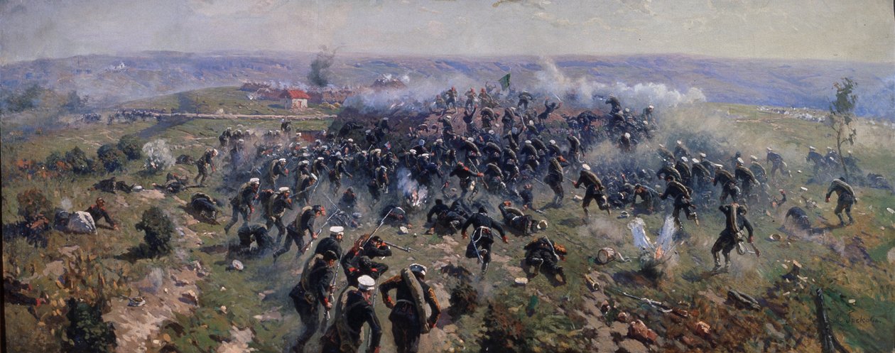 Slaget ved Gorni Dubnik 24. oktober 1877, 1914 av Mitrofan Borisovich Grekov
