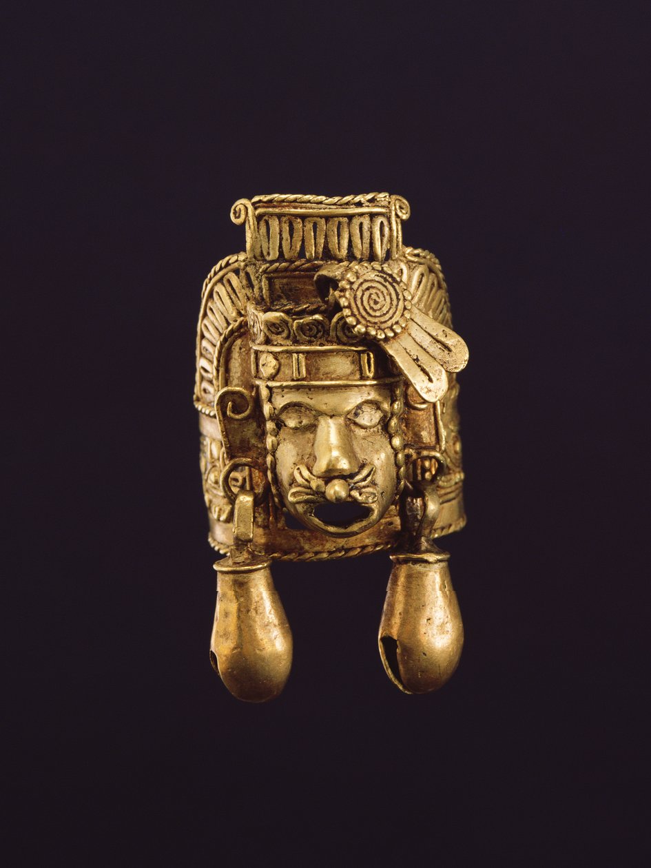 Ring med vindguden Ehecatl (gull) av Mixtec