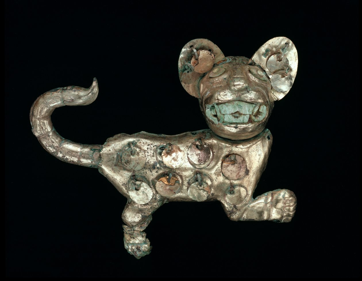 Feline figur av Moche Moche