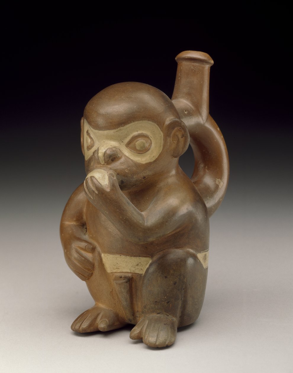 Monkey Vessel, 50-100 AD (keramikk med slip) av Moche Moche