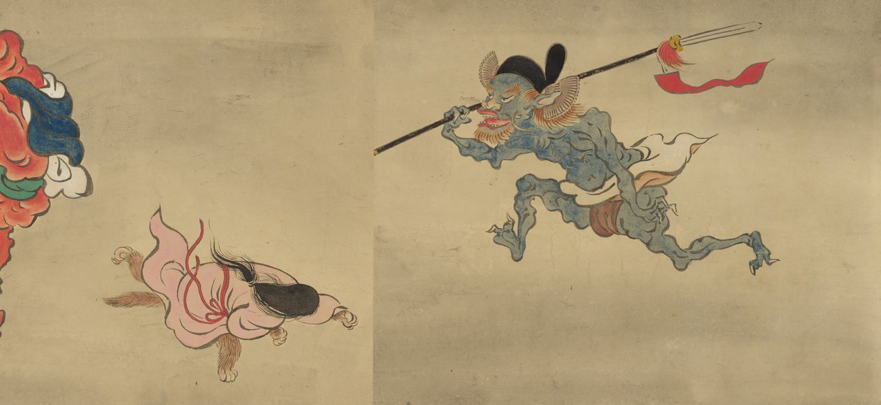 Kopi av Night Parade of One Hundred Demons fra Shinjuan Collection, 1700-tallet. av Mochizuki Gyokusen