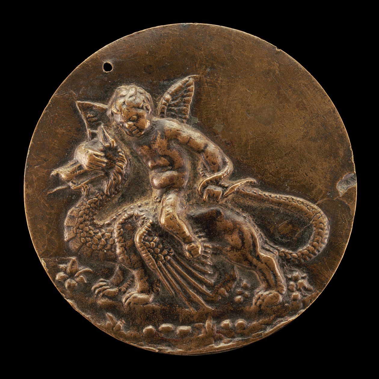 Amor som rir på en drage, ca. 1500. av Moderno