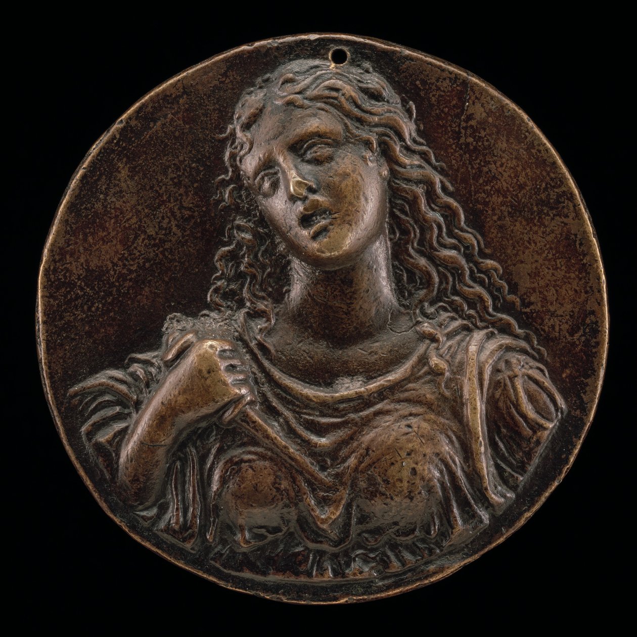 Lucretia Stabbing Herself, late 15th - early 16th century.    1209365   no       norwegian Successfully Translated  Original: Fleurs (Flowers). Nature morte, bouquet de fleurs sur la rambarde en bois dune terrasse, donnant sur un parc arbore. Peinture de B av Moderno