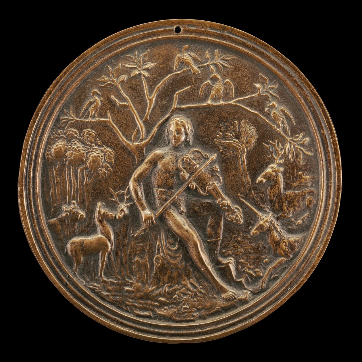 Orpheus Charming the Beasts of the Fields, slutten av 1400-tallet - begynnelsen av 1500-tallet. av Moderno