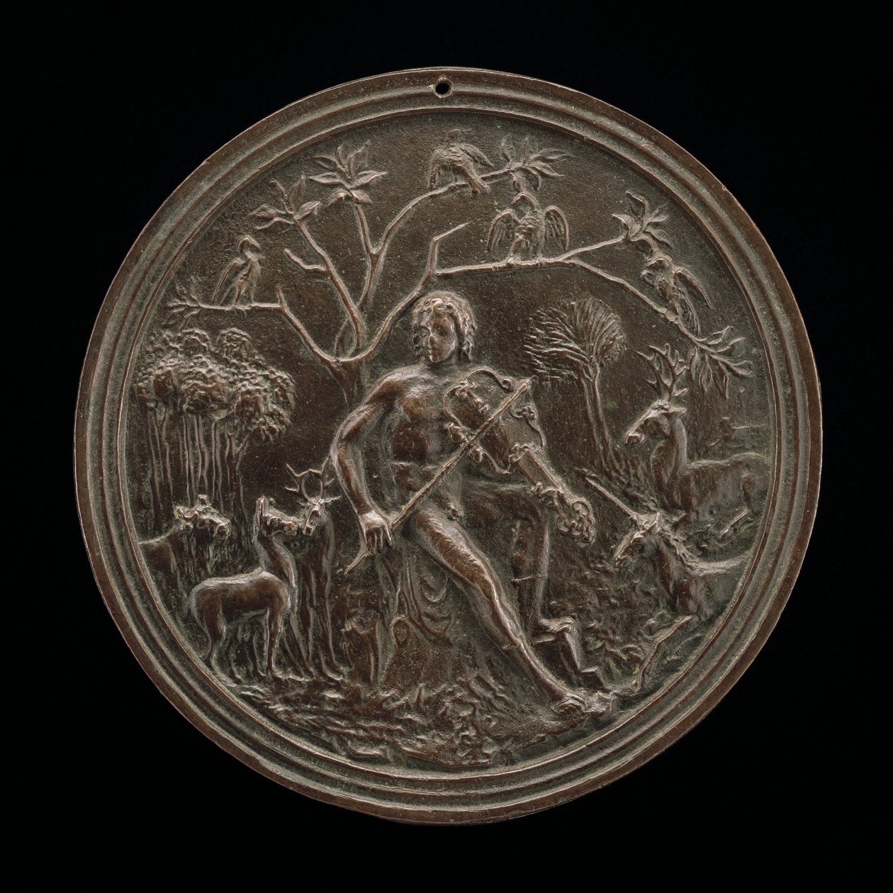 Orpheus Playing to the Animals, slutten av 1400-tallet - begynnelsen av 1500-tallet. av Moderno