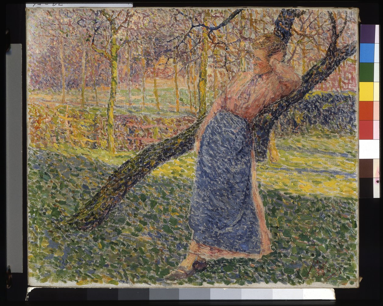 Woman In A Meadow (olje på lerret) av Modest Huys