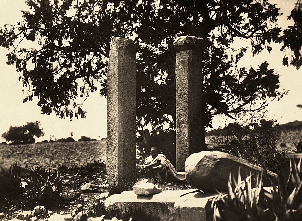 Bygge et imperium i den fascistiske tidsalderen: Axum forblir i Cohaito, 09.05.1936 (s/hvitt-bilde) av Modestino Baldinetti