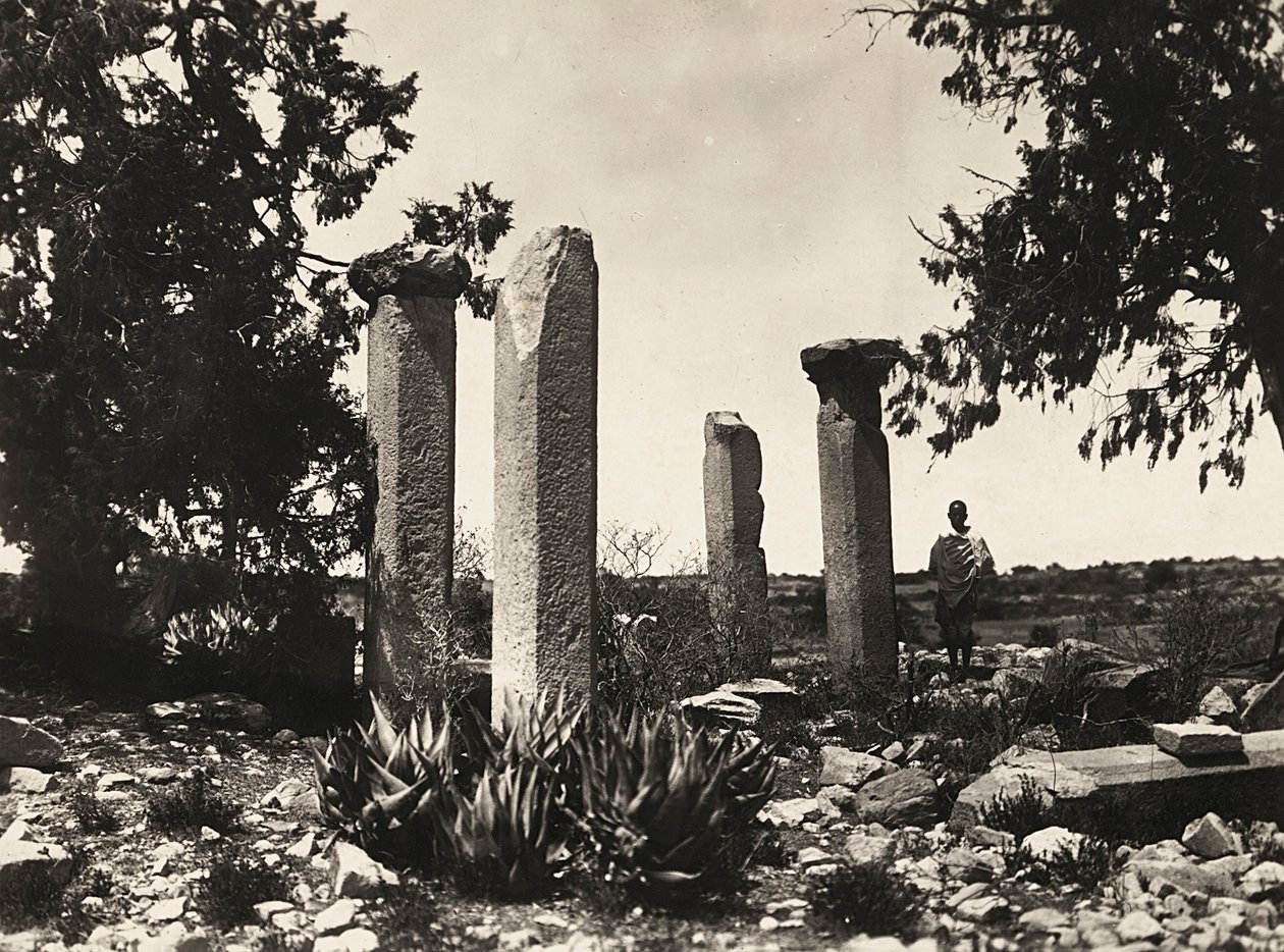 Bygge et imperium i den fascistiske tidsalderen: Axum forblir i Cohaito, 09.05.1936 (s/hvitt-bilde) av Modestino Baldinetti