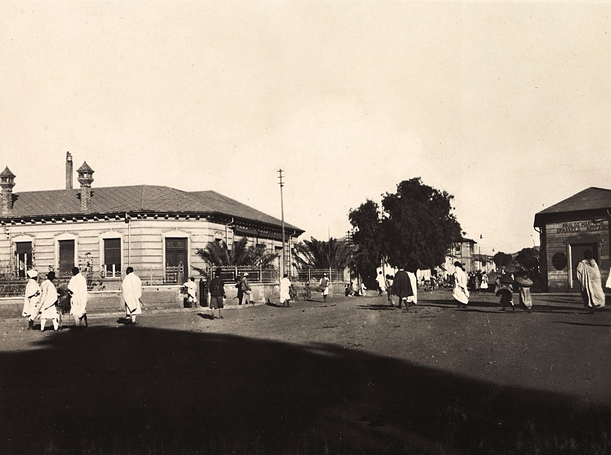 Building an Empire i den fascistiske tidsalder: elektriske selskapet i Asmara, 09/05/1936 (s/hv-bilde) av Modestino Baldinetti