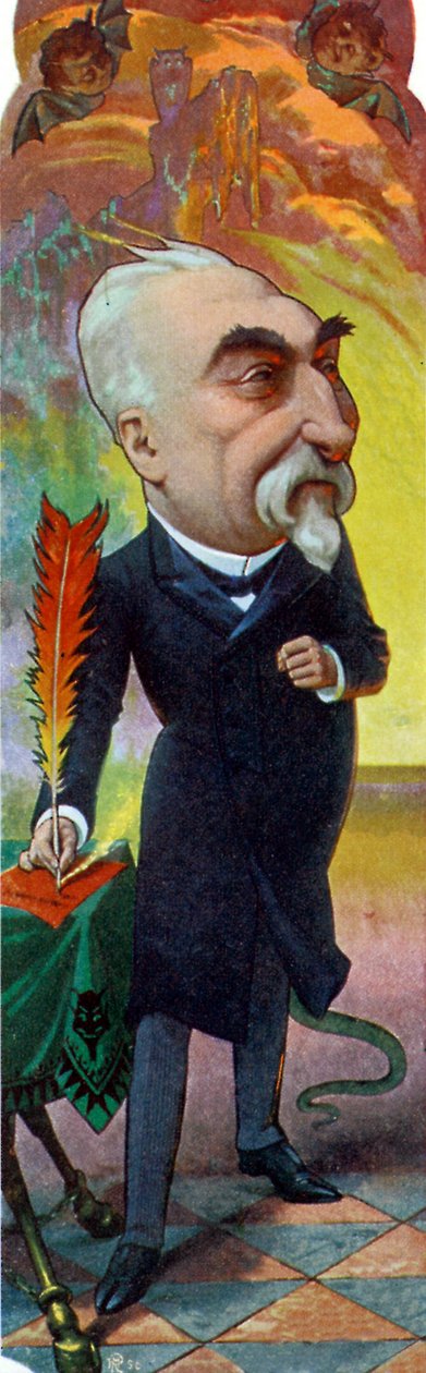 Karikatur av Emile Combes farge litho av Moloch