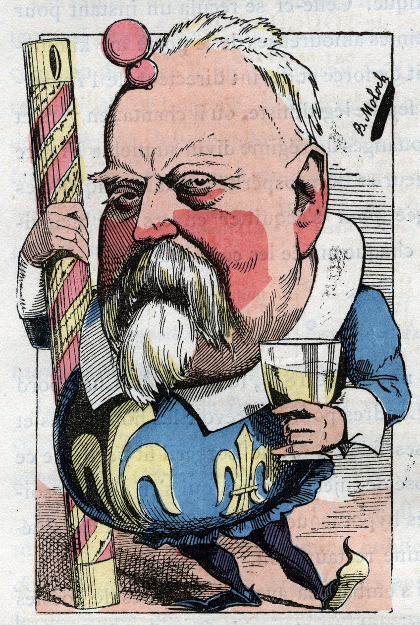 Tegneserie av Viscount de Lorgeril (Hippolyte Louis), fransk politiker. av Moloch