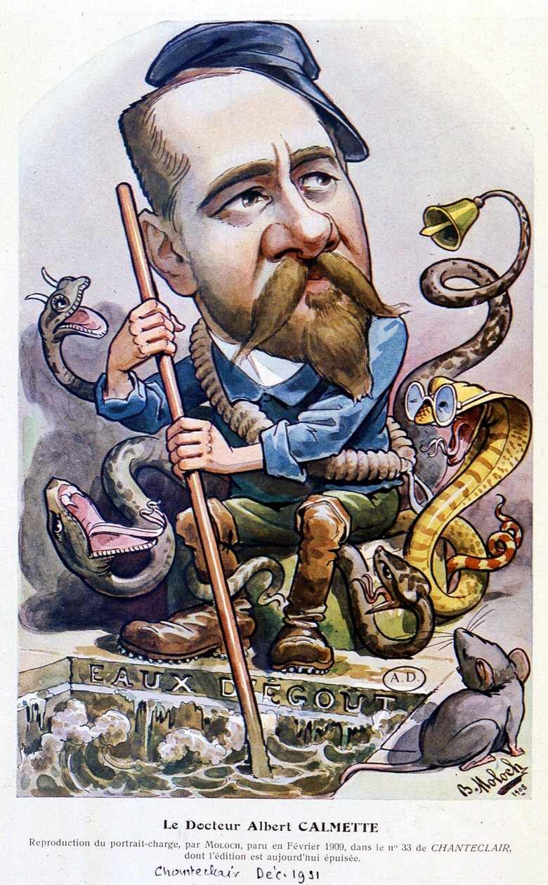 Dr. Calmette - tegneserie av Moloch, i "" Chanteclair", februar 1909 av Moloch