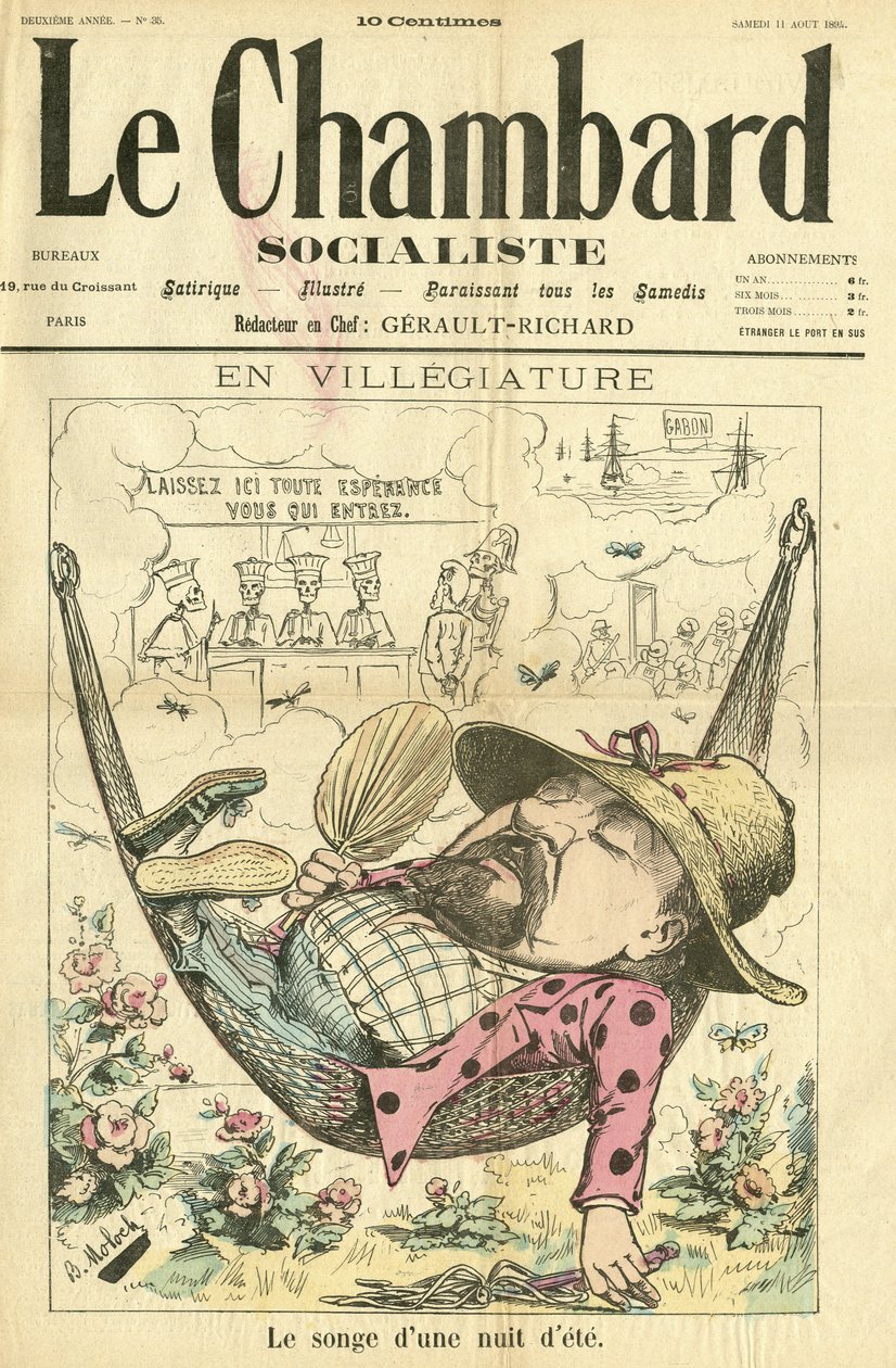 Illustrasjon av Moloch (1849-1909) for omslaget til Le Chambard Socialiste av Moloch