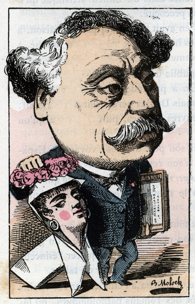 Portrett av Alexandre Dumas Jr. (1824-1895) fransk forfatter. av Moloch