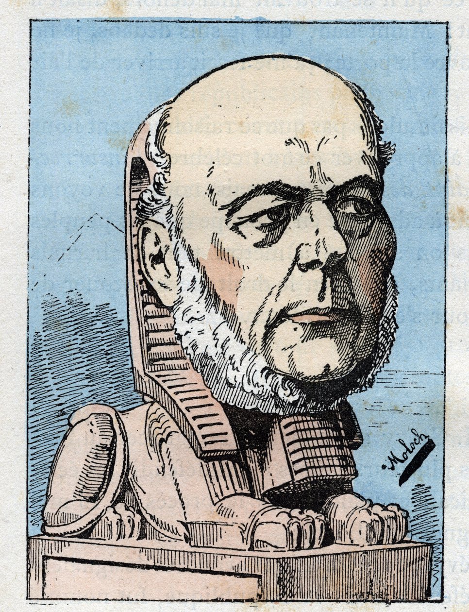 Portrett av Jules Grevy (1807-1891) president i den franske republikken i "" Le Trombinoscope""" av Touchatout, karikatur av B. Moloch fra 1882 (1849-1909). Privat samling. av Moloch