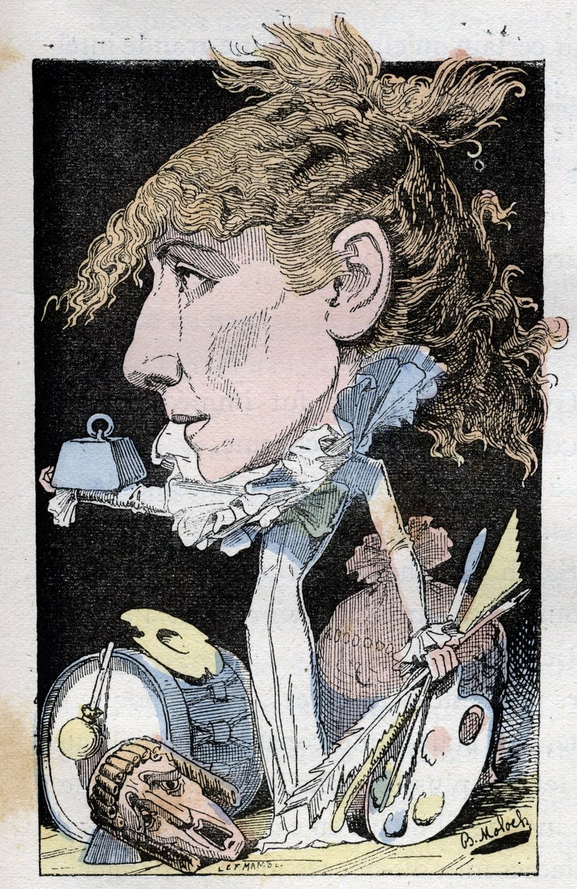 Portrett av komiker Henriette Rosine Bernard dit Sarah Bernhardt (1844-1923) av Moloch