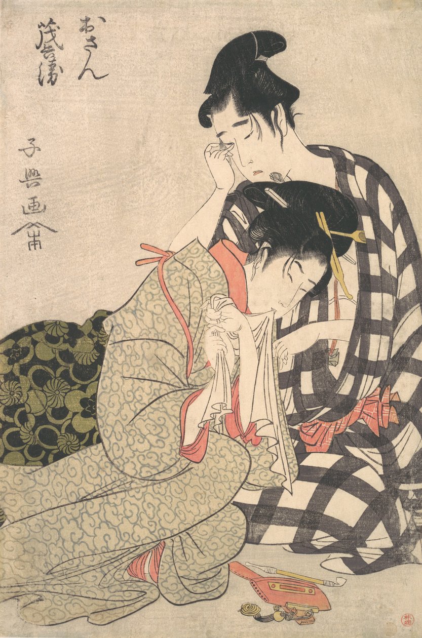 Disconsolate Lovers, ca. 1800. av Momokawa Shiko