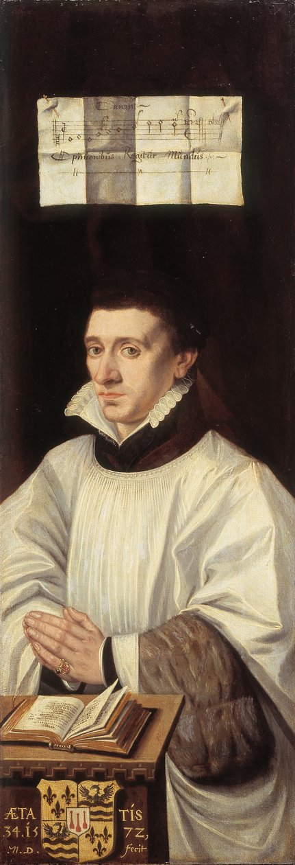 Portrett av en prest (innsiden av den høyre delen av et triptyk) av Monogrammist N.D.