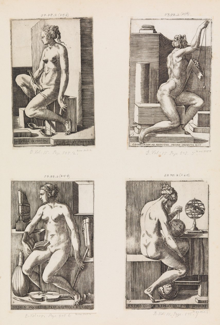 Astronomi, fra The Seven Liberal Arts, plate 7, 1544. av Monogrammist B