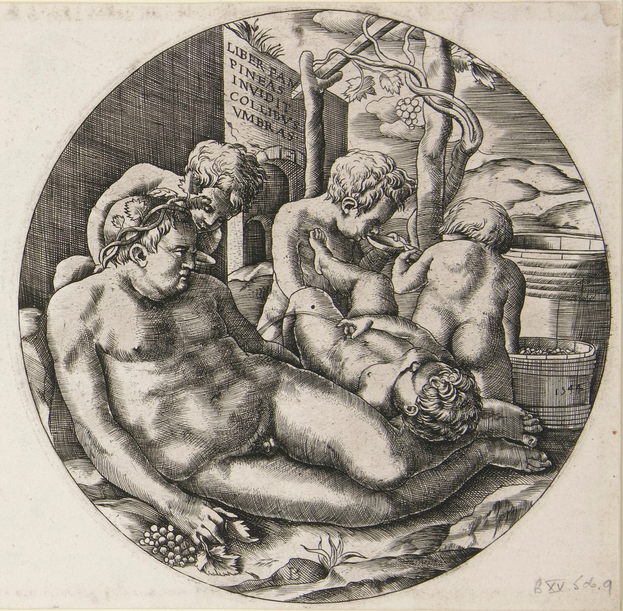 Bacchus og Putti av Monogrammist B