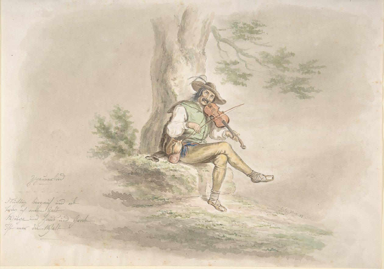 Sigøynerspelemann, 1858. av Monogrammist CG