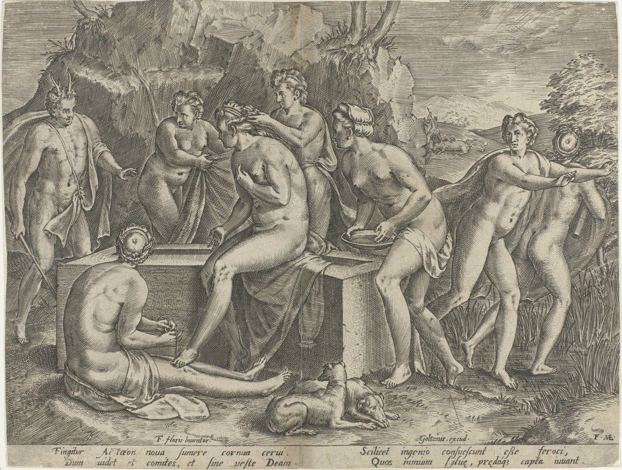 Diana i Actaeon av Monogrammist FME
