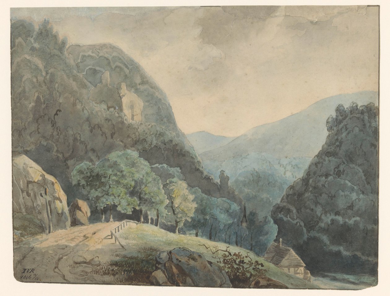 fjellandskap av Monogrammist IVR