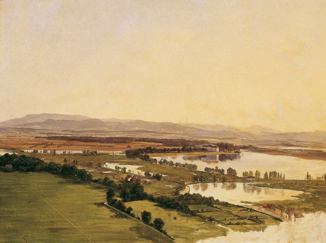 Landskap med Inzersdorf slott (mot Anninger) av Monogrammist J.P.