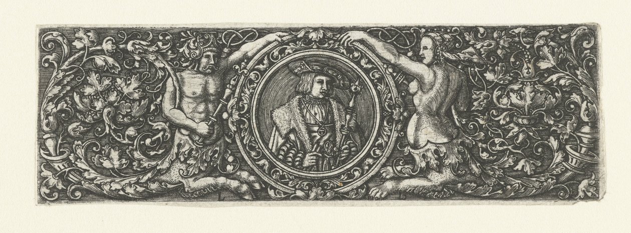 Frise med portrett av Maximilian I i en medaljong av Monogrammist LB (Nederlanden)