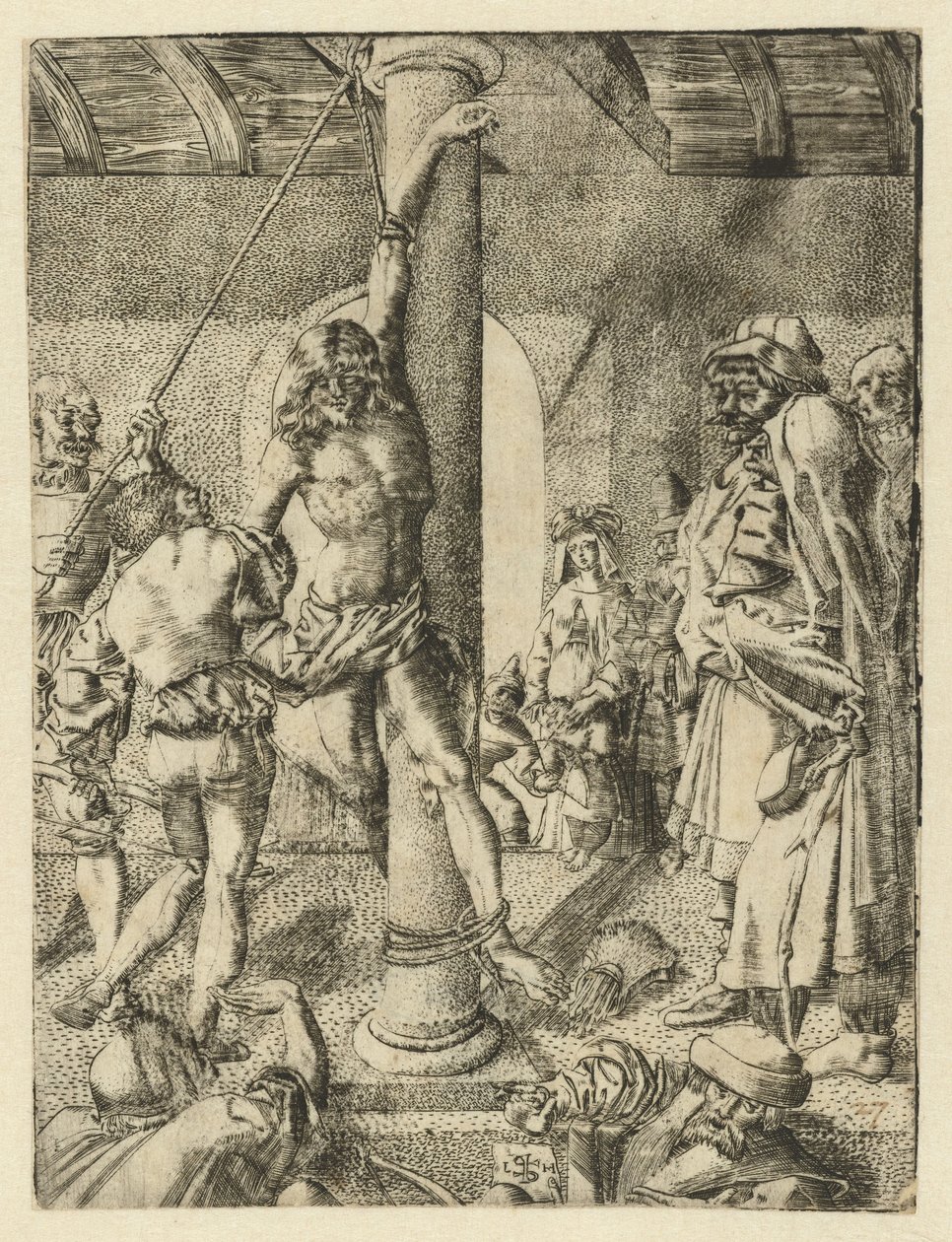 Sankt Sebastians martyrium av Monogrammist LH (Nederlanden)