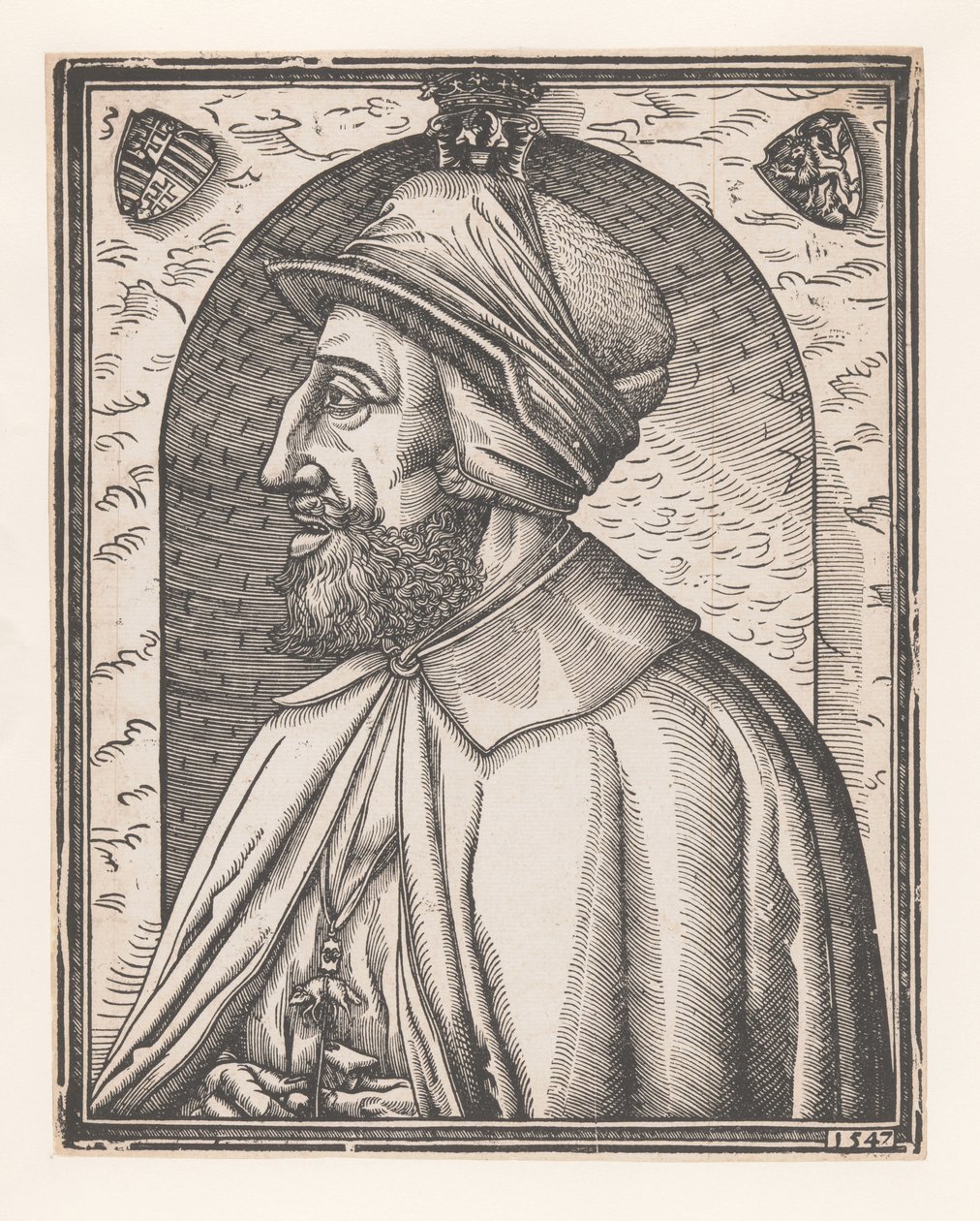 Portrett av Ferdinand I av Habsburg, tysk keiser av Monogrammist MR