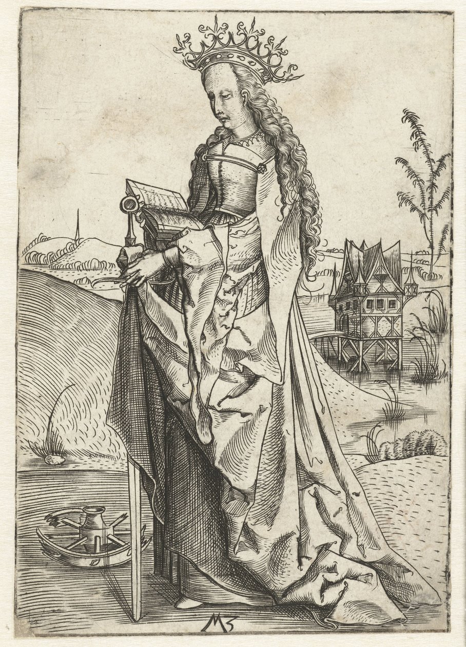 Den hellige Katarina av Alexandria av Monogrammist MZ