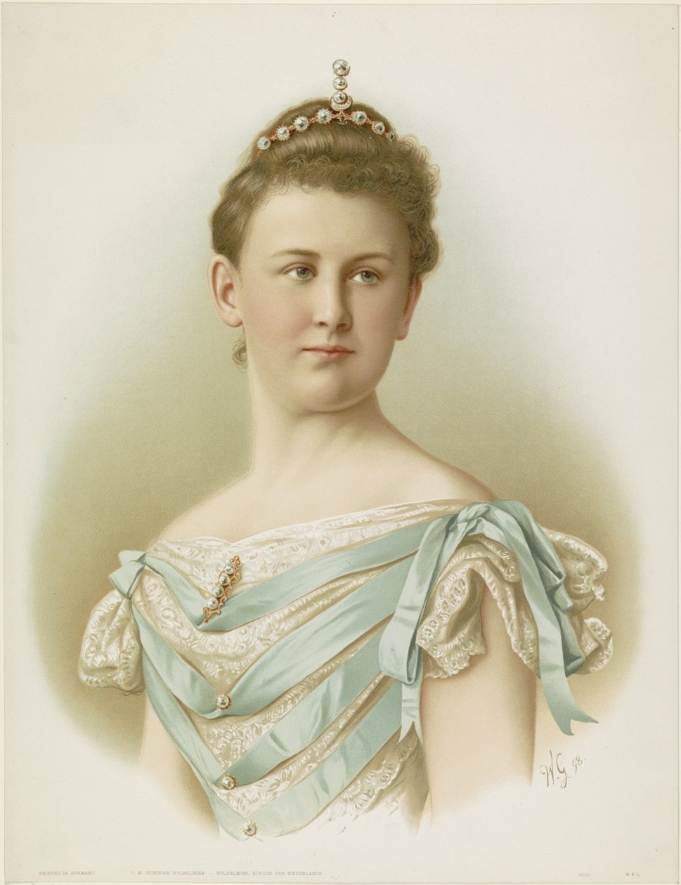 Portrett av Wilhelmina, dronning av Nederland av Monogrammist WG