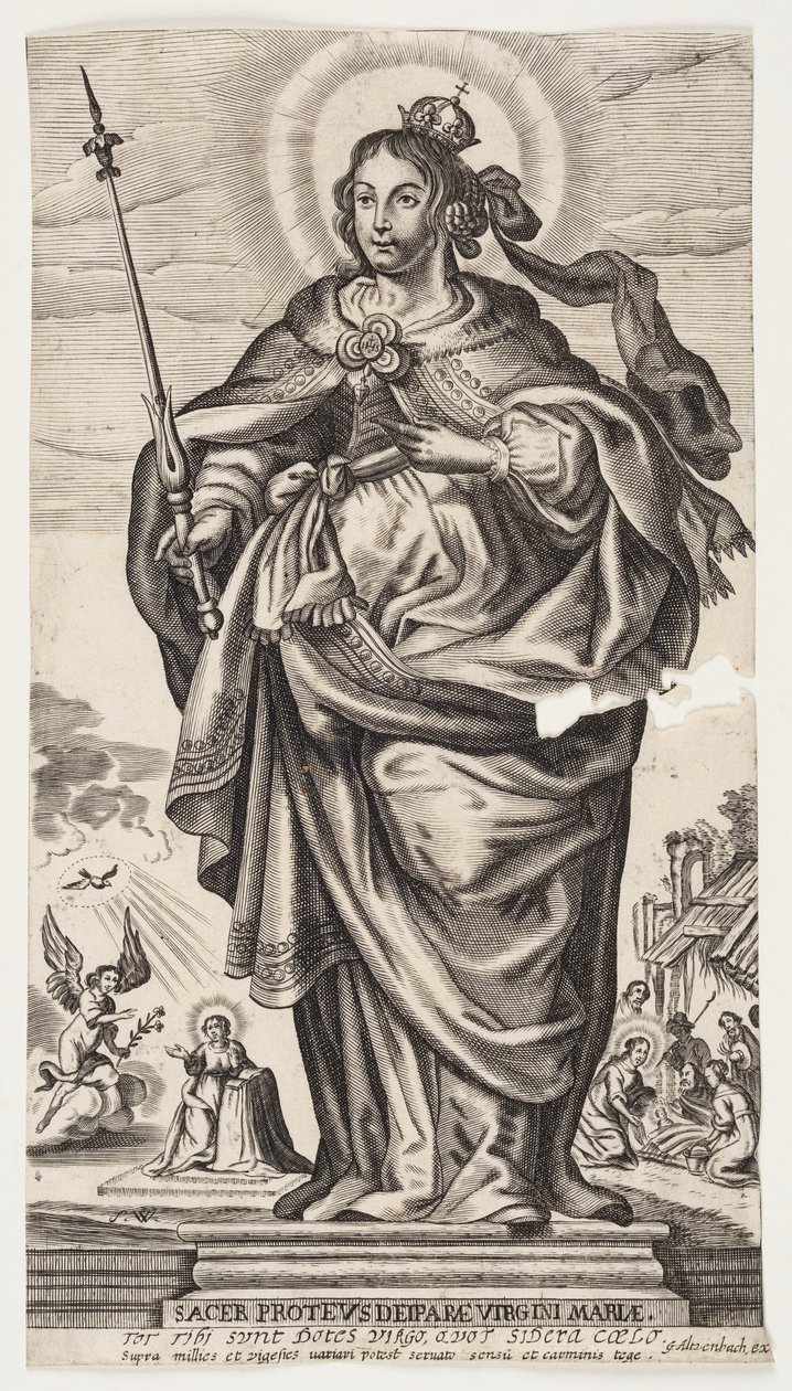Jomfru Maria med krone og septer av Monogrammist s.W.