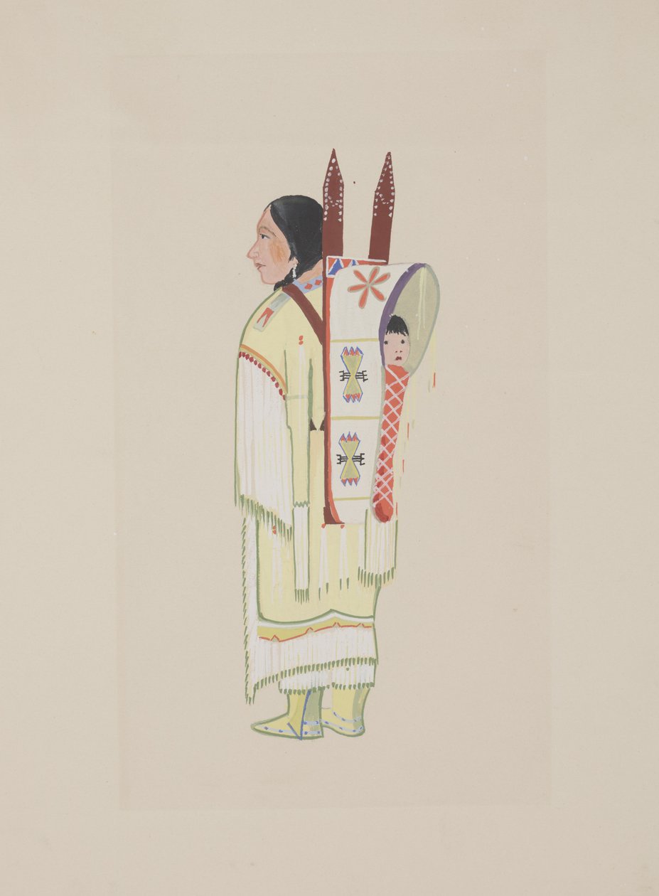 Kiowa Squaw, ca. 1934 (akvarell) av Monroe Tsatoke