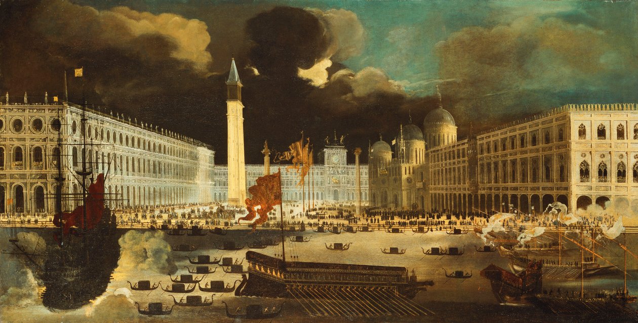 En Capriccio av San Marco fra Bacino på Kristi Himmelfartsdag, av Monsu Desiderio