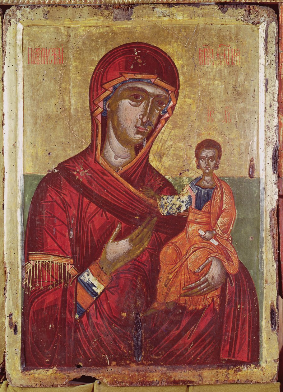 Iconostasis of Podvrh, Montenegro, Virgin and Child, 1665 (tempera og bladgull på panel) av Montenegran School