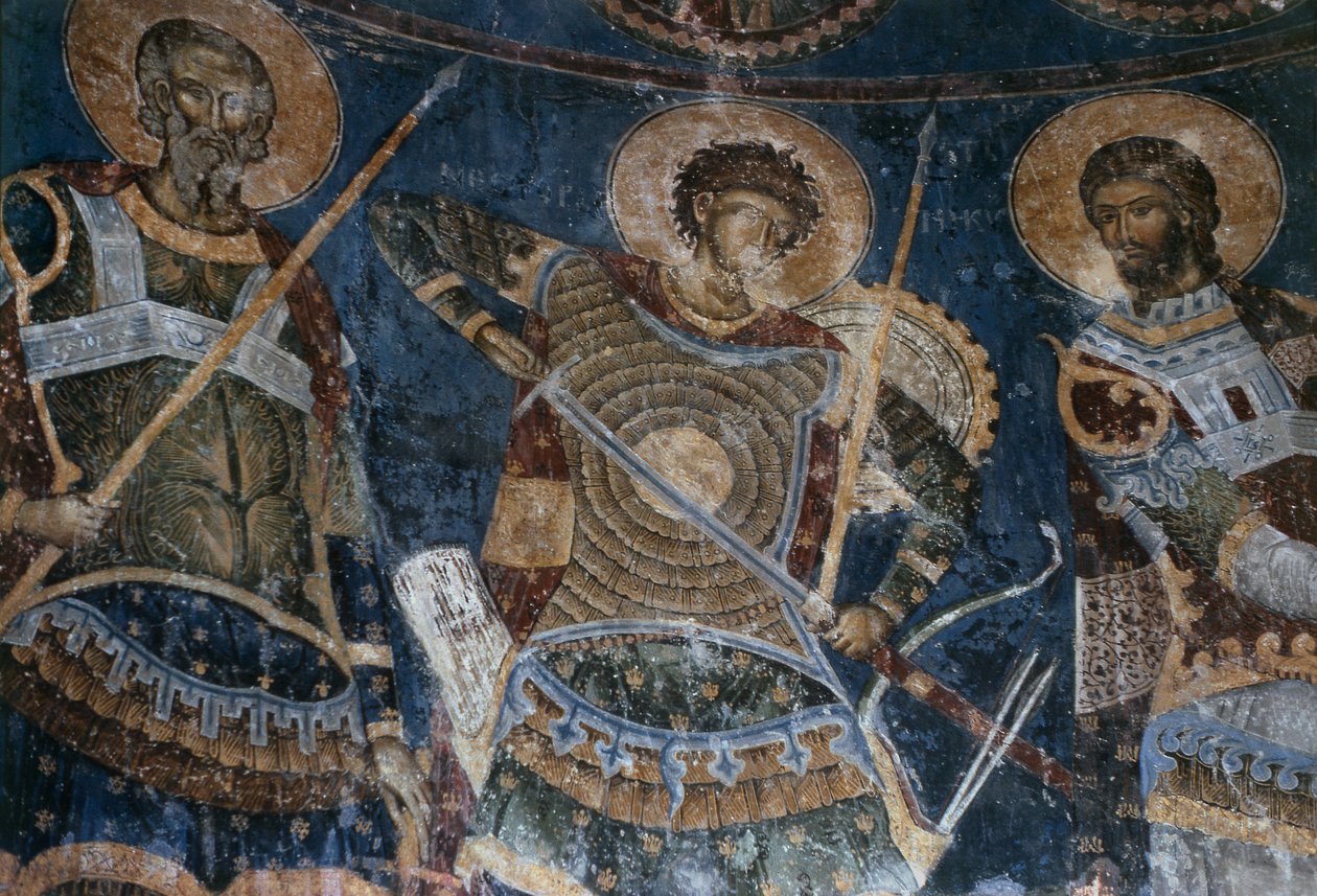 De hellige krigere, Aretas, Nestor og Nicetas, 1407-18 av Morava School