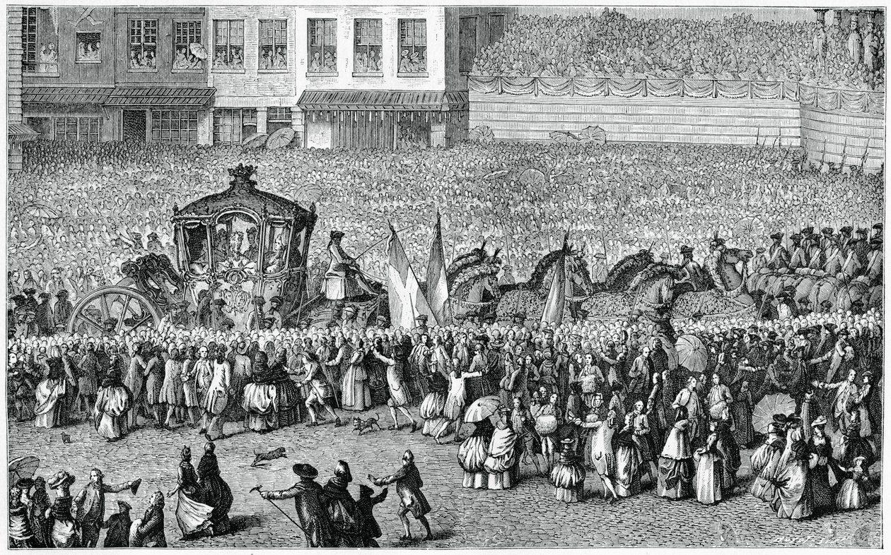 Hestevogn i en parade, 1782, 1885. av Moreau