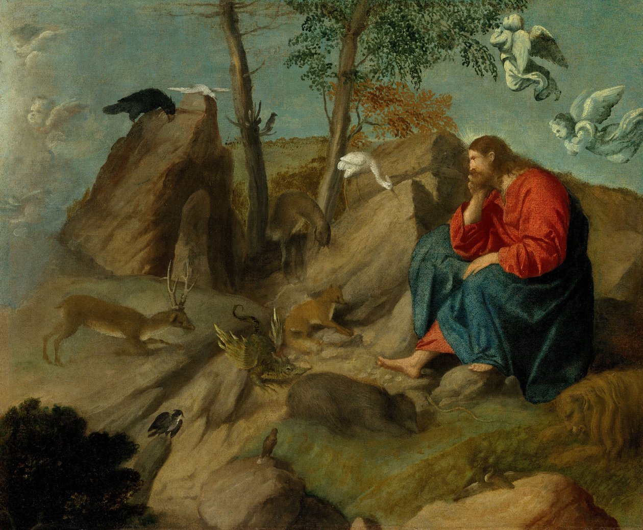 Kristus i villmarken, ca. 1515-20 av Moretto da Brescia